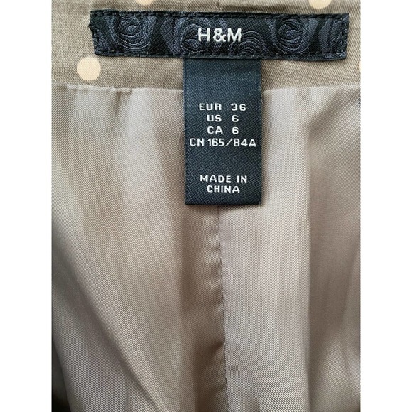 H&M Size 6 Gray Cream Polka Dot Party Dress - Picture 5 of 7